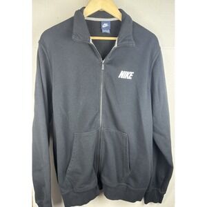 Nike Jacket Mens Size XXL Black Vintage Y2K Full Zip Up Sweater